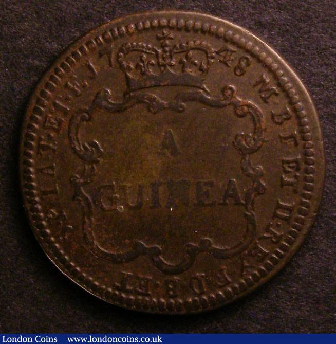 London Coins : A140 : Lot 1256 : Coin Weight George II Guinea 1748 by F.Kirk Obverse George II bust left GEORGIUS.II.DEI.GRATIA. With...
