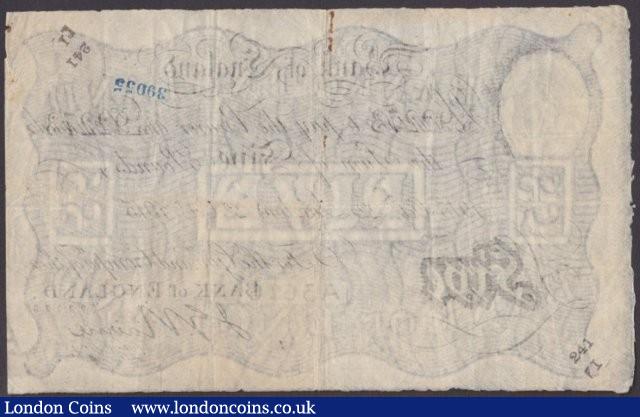London Coins : A140 : Lot 131 : Five pounds Nairne white B208b dated 22nd October 1915 series 74/D 92273, pinholes, bank sta...