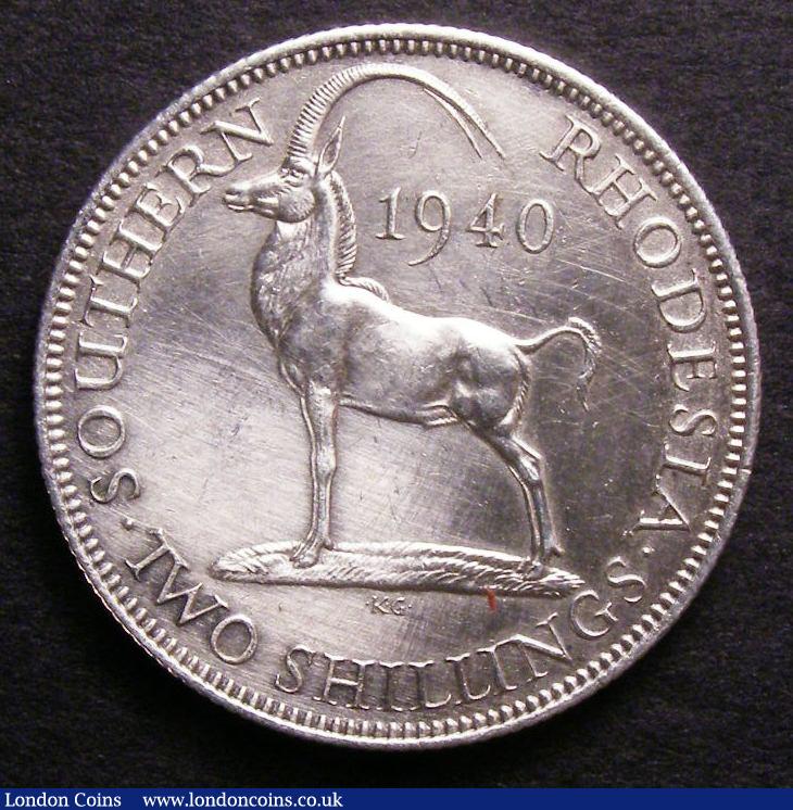 London Coins : A140 : Lot 1651 : Southern Rhodesia Two Shillings 1940 KM#19 EF with some hairlines