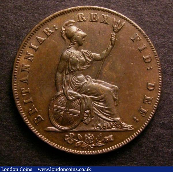Halfpenny 1827 Peck 1438 EF : English Coins : Auction 140 : Lot 2029