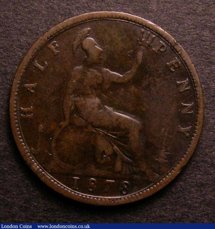 London Coins : A140 : Lot 2059 : Halfpenny 1878 Wide Date Freeman 335 dies 15+N VG or slightly better, rated R16 by Freeman, ...