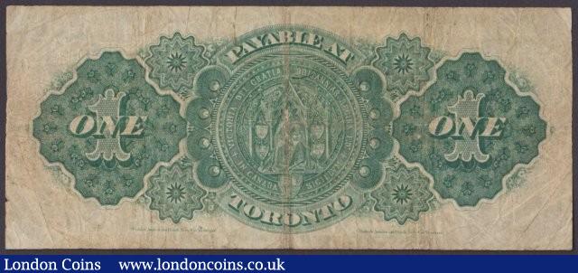 London Coins : A140 : Lot 466 : Canada, The Dominion of Canada $1 dated 1st June 1878 series No.352290 plate letter B, payable at To...