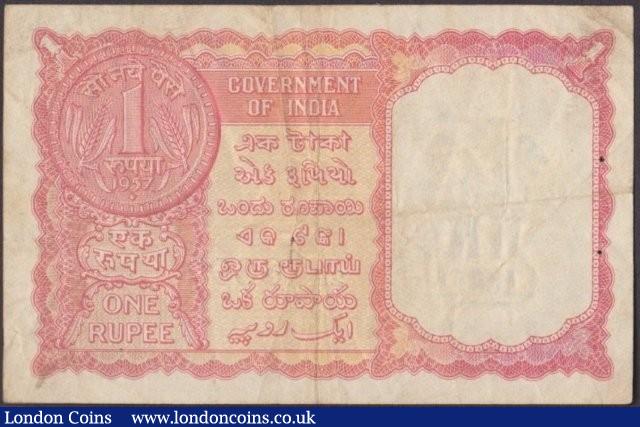 London Coins : A140 : Lot 541 : India 1 rupee Gulf series issued c.1950s-60s very last series Z/29 889425, PickR1, Fine to g...