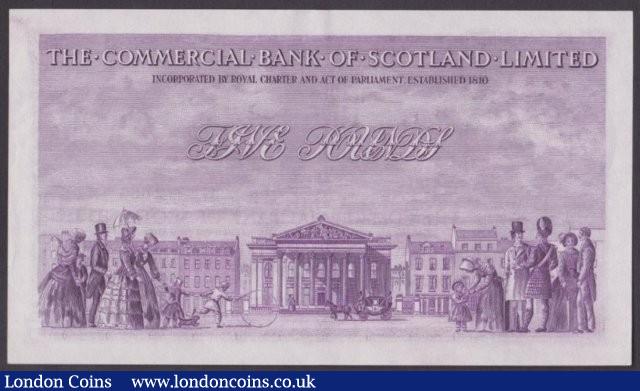 London Coins : A140 : Lot 676 : Scotland Commercial Bank of Scotland Limited £5 dated 2nd January 1954, series 17E 072065&...