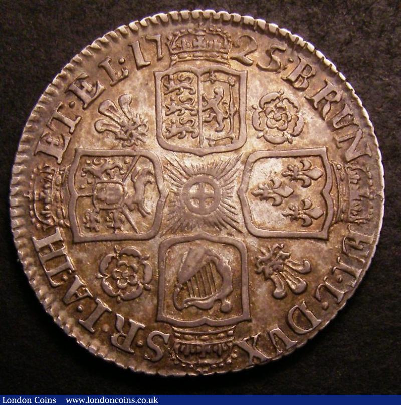 Shilling 1725 Roses and Plumes, No Stops on Obverse ESC 1184 CGS VF 50 : Certified Coins : Auction 140 : Lot 883