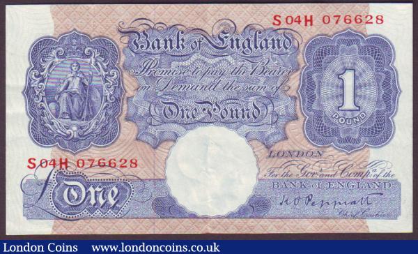 One pound Peppiatt blue B250 issued 1940 replacement series S04H 076628, GVF-EF : English Banknotes : Auction 141 : Lot 97