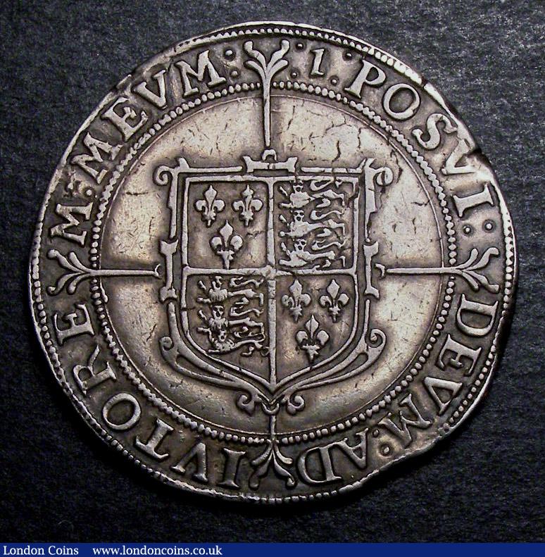 London Coins : A141 : Lot 1075 : Crown Elizabeth I mintmark 1 (1601) S.2582 the portrait with good detail, fields with a few mino...