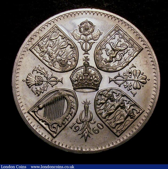 London Coins : A141 : Lot 1302 : Crown 1960 New York Trade Fair VIP Proof ESC 393M Davies 2290V nFDC with a few small spots on the ob...