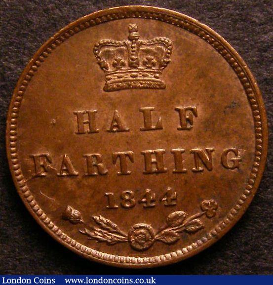 London Coins : A141 : Lot 1611 : Half Farthing 1844 E over N in REGINA Peck 1595 UNC with traces of lustre and a couple of small spot...