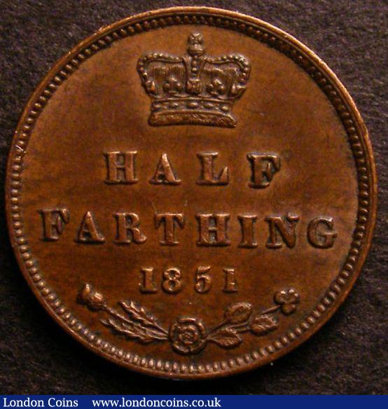 London Coins : A141 : Lot 1613 : Half Farthing 1851 First 1 over 5 unlisted by Peck NEF, Ex-Colin Cooke 16/8/2000