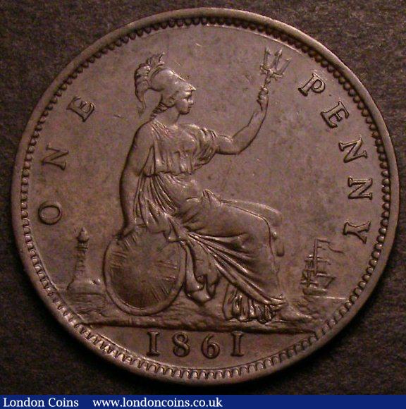 London Coins : A141 : Lot 1943 : Penny 1861 Freeman 25 dies 4+G VF/NVF with signs of old lacquering, nevertheless in better grade...