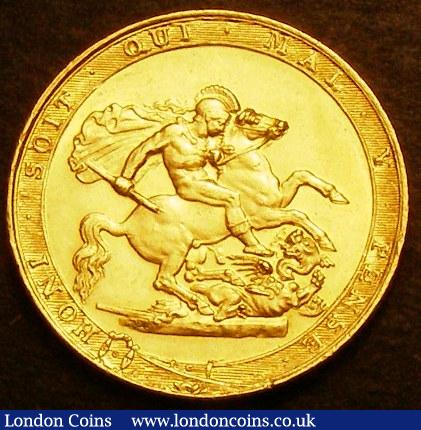 London Coins : A141 : Lot 2092 : Sovereign 1818 Marsh 2A, ascending colon after BRITANNIAR, and clear space between REX and F...