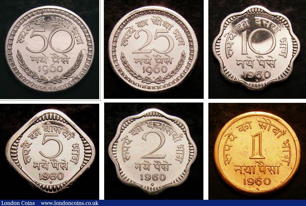 London Coins : A141 : Lot 585 : India Proofs (9) 50 Paise 1960B, 25 Paise 1960B (2), 10 Paise 1960B (2), 5 Paise 1960B (...