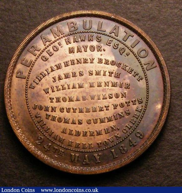 Borough of Gateshead Boundary Token 1849 32mm diameter in bronze, George Hawks UNC with some lustre and prooflike fields : Tokens : Auction 141 : Lot 889
