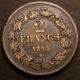 London Coins : A141 : Lot 658 : Belgium 2 Francs 1844 KM#9.2 Near Fine