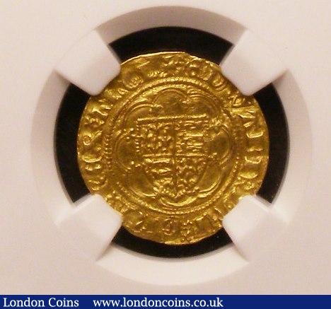 Quarter Noble Edward III Treaty Period, London Mint with Lis in centre S.1510 NGC AU55 we grade GVF : Hammered Coins : Auction 142 : Lot 1886