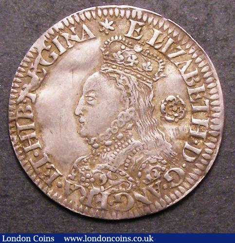 Sixpence Elizabeth I 1562 S.2596 Milled Coinage Large Broad Bust with elaborately decorated dress, Small Rose, Mintmark Star, Good Fine : Hammered Coins : Auction 142 : Lot 1922