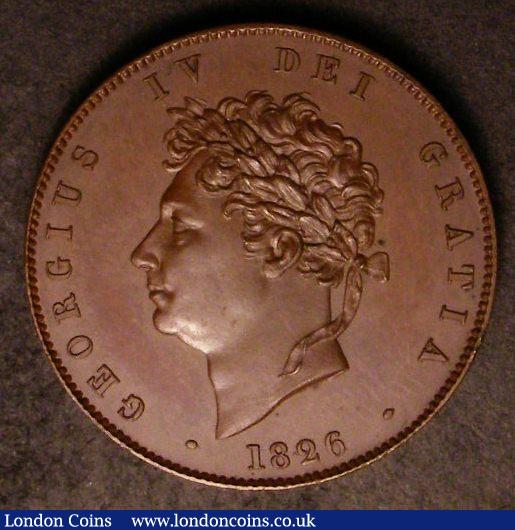 Halfpenny 1826 Bronzed Proof Peck 1434 nFDC with the lightest of cabinet friction : English Coins : Auction 142 : Lot 2509
