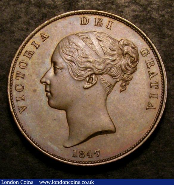 Penny 1847 DEF Far Colon Peck 1493 EF with some minor contact marks : English Coins : Auction 142 : Lot 2633