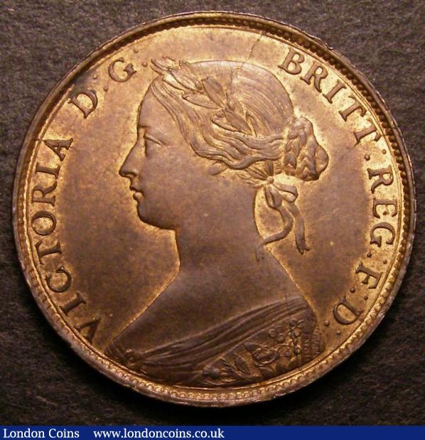 Halfpenny 1860 Toothed Border Freeman 266 dies 4+B CGS 80 : Certified Coins : Auction 142 : Lot 418