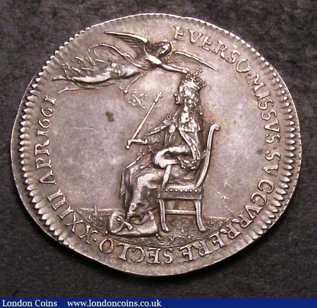London Coins : A142 : Lot 1177 : Coronation of Charles II 1661 The official Coronation issue 29mm diameter in silver by T.Simon, ...