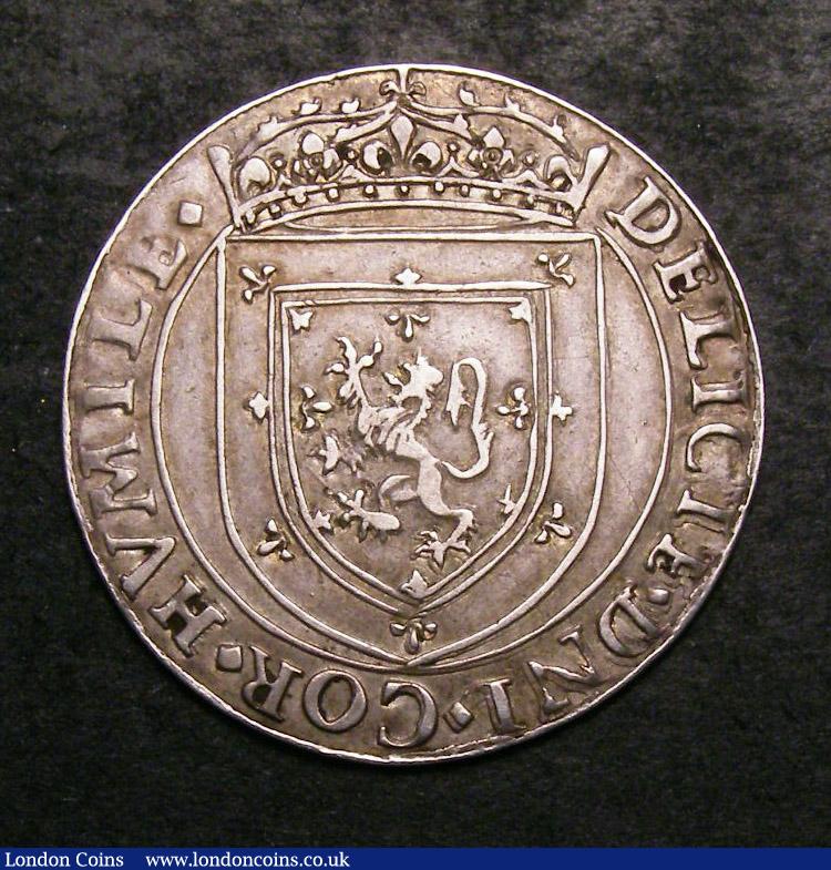 London Coins : A142 : Lot 1198 : Mary Queen of Scots (1553-58), silver 28mm, obv. Crowned M between two crowned thistles with...