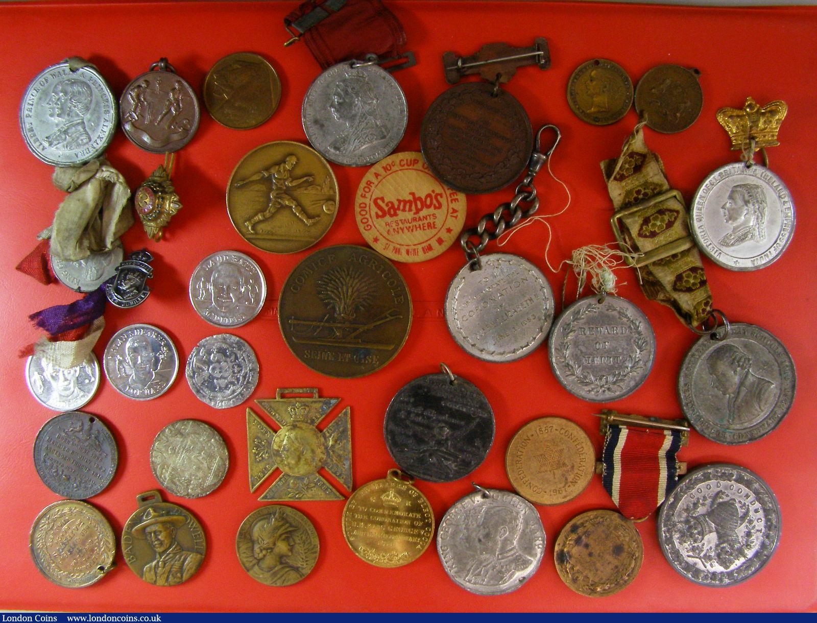 London Coins : A142 : Lot 1205 : Medals, Tokens, Badges a mixed group (approximately 2.7 Kilos), varied state