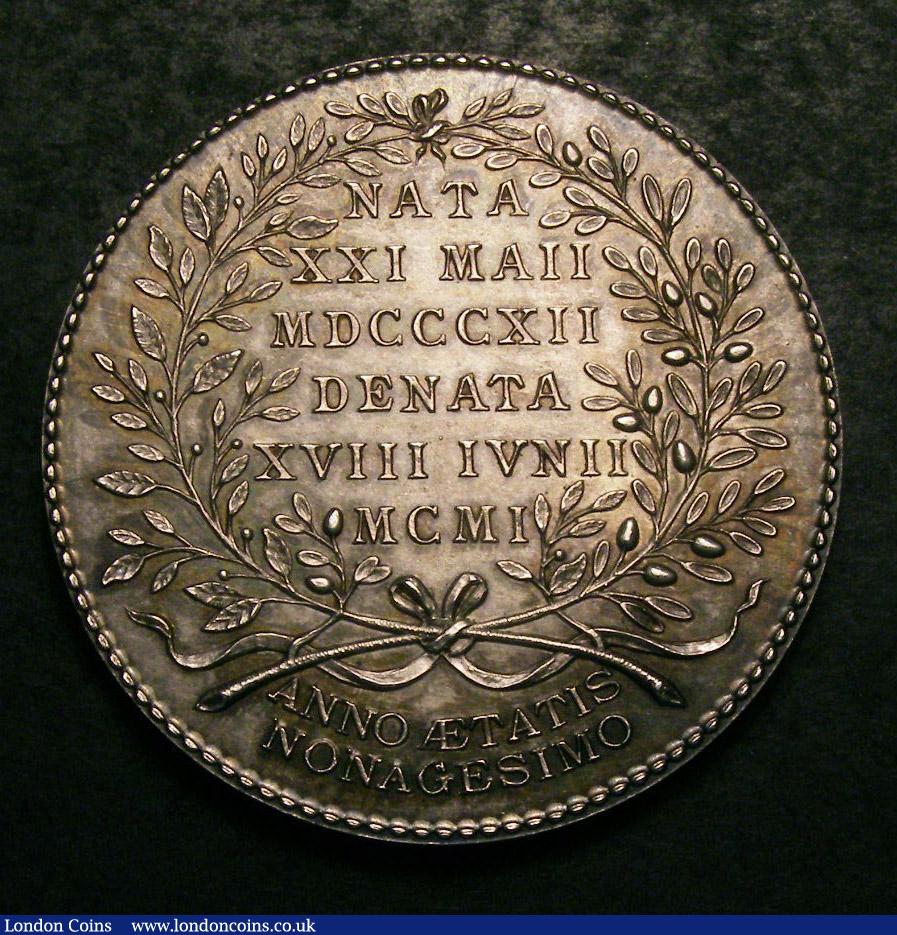 London Coins : A142 : Lot 1206 : Memorial Medal for Fran. Carol Marshall, silver, 40mm., obv. bust left, rev. inscrip...