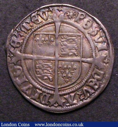 London Coins : A142 : Lot 1823 : Groat Henry VIII Second Coinage Laker Bust D S.2337D mintmark Rose VF or near so and nicely toned...