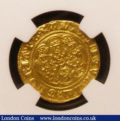 Quarter Noble Edward III Treaty Period, London Mint with Lis in centre S.1510 NGC AU55 we grade GVF : Hammered Coins : Auction 142 : Lot 1886