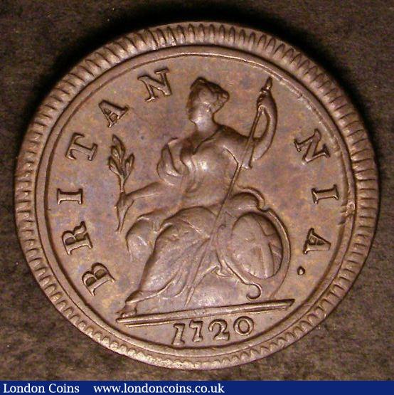 Halfpenny 1720 Peck 795 NEF rare in this high grade : English Coins : Auction 142 : Lot 2489