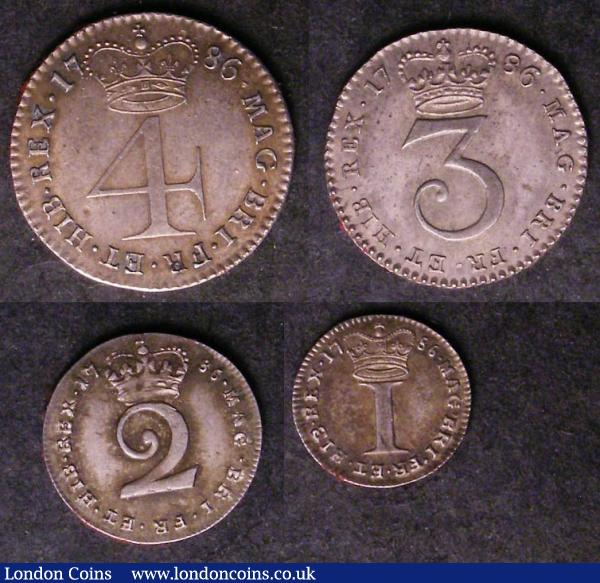 Maundy Set 1786 ESC 2418 EF to GEF with an attractive and colourful tone : English Coins : Auction 142 : Lot 2541