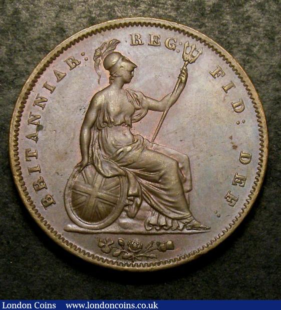 Penny 1845 Peck 1489 EF/AU, scarce thus : English Coins : Auction 142 : Lot 2627