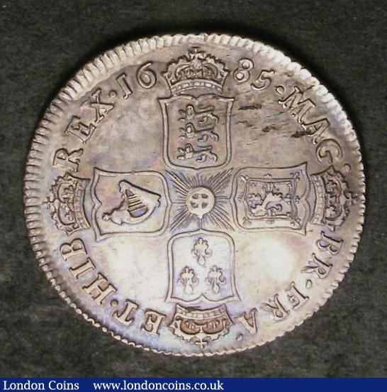 Shilling 1685 ESC 1068 GVF/About EF toned with some light haymarking on the reverse : English Coins : Auction 142 : Lot 2747