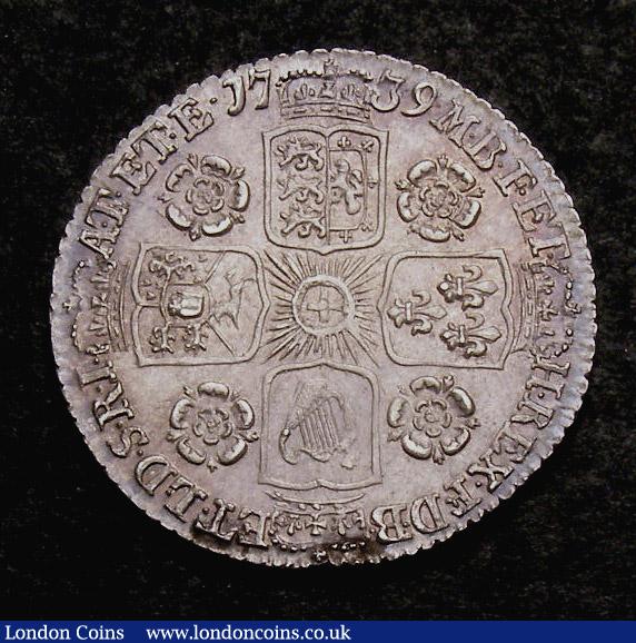 Sixpence 1739 Roses ESC 1612 UNC or near so with grey tone and light cabinet friction on the reverse : English Coins : Auction 142 : Lot 2887