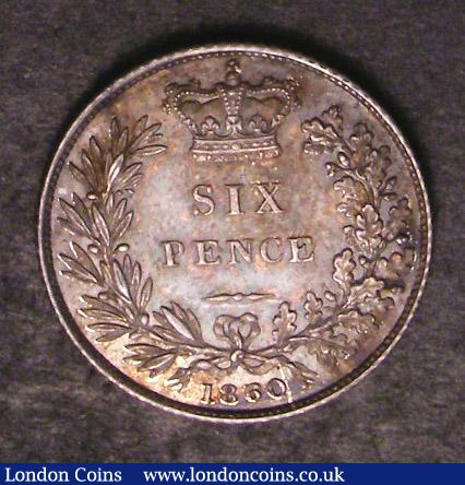 Sixpence 1860 ESC 1709 UNC with grey toning, formerly in an NGC holder and graded MS64 by them : English Coins : Auction 142 : Lot 2899