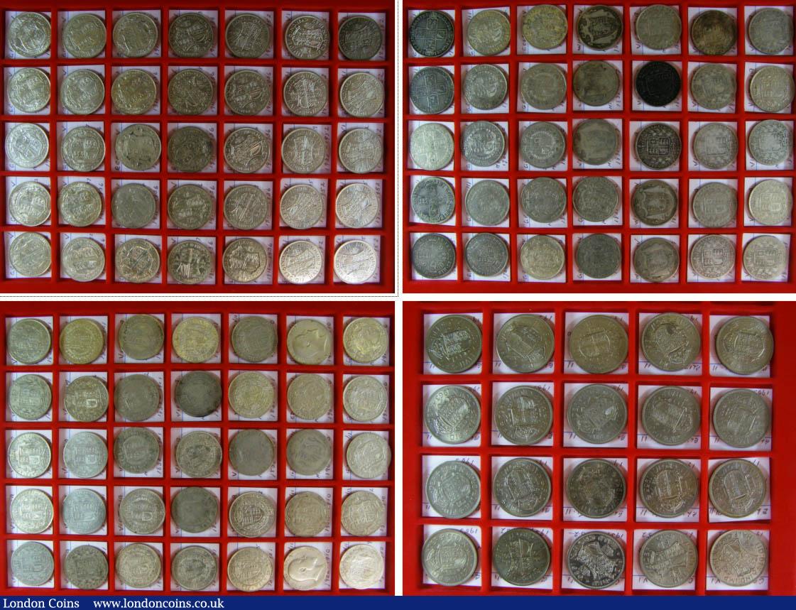 London Coins : A142 : Lot 3164 : Halfcrowns (125) from a deceased estate, a collection in 8 Lindner trays, in a Lindner carry...