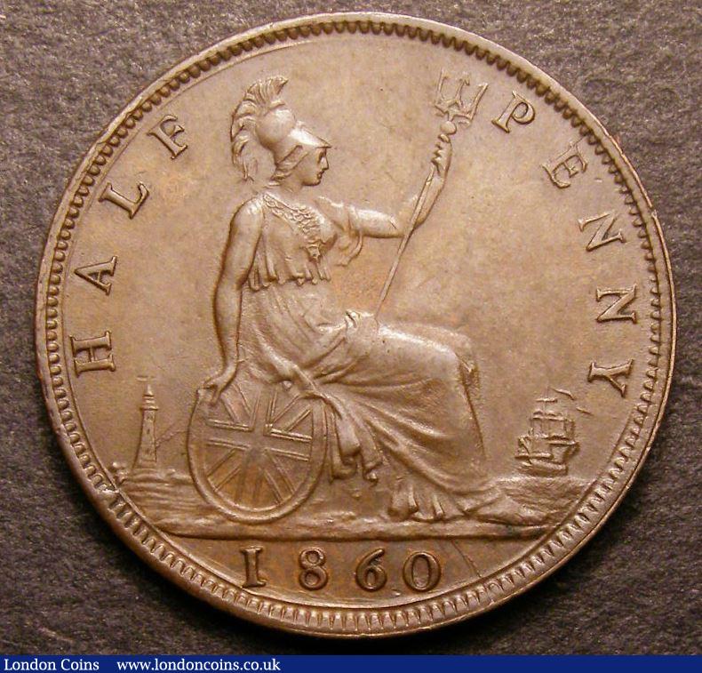London Coins : A142 : Lot 419 : Halfpenny 1860 Toothed Border Freeman 268 dies 5+B CGS 65, Ex-Andrew Wayne collection London Coi...