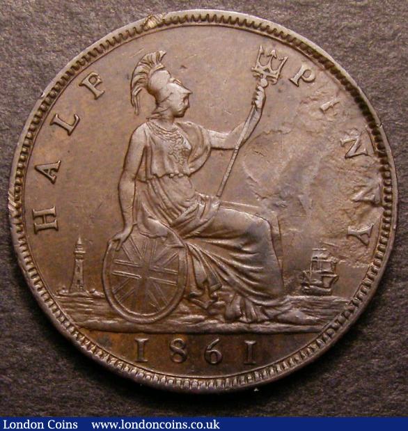 Halfpenny 1861 F of HALF struck over a P Freeman dies 7+G VF with some corrosion, as CGS Variety 33, Very Rare, Ex-St. James Auction 22 October 2012 Lot 713 : Certified Coins : Auction 142 : Lot 425