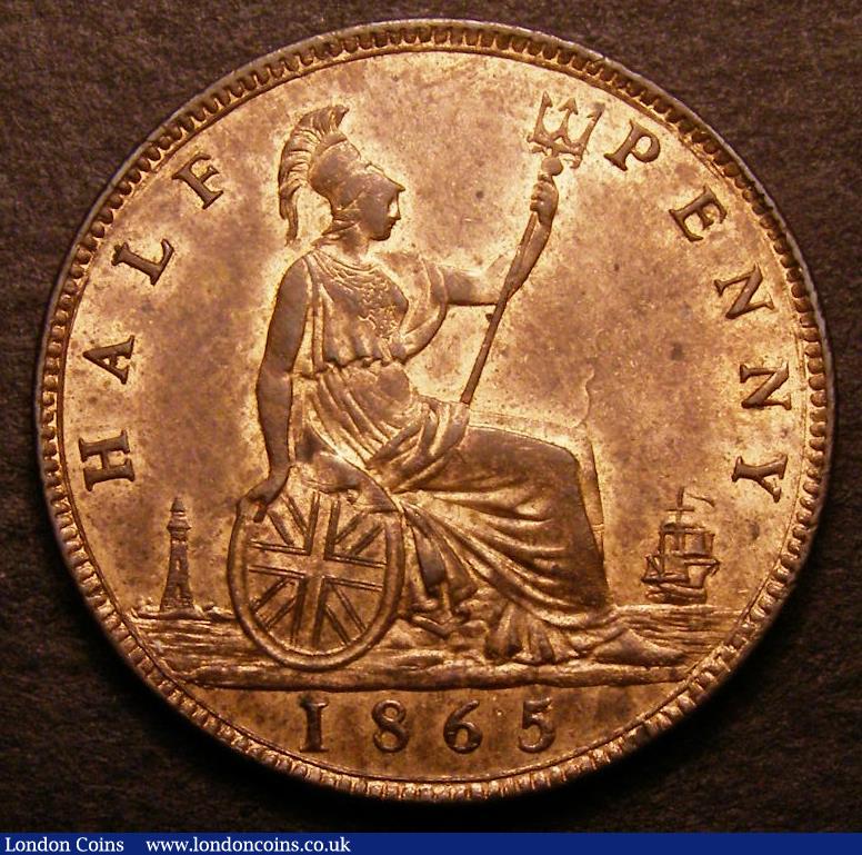 London Coins : A142 : Lot 451 : Halfpenny 1865 5 over 3 Freeman 297 dies 7+G CGS 78, Ex-DNW Auction 79 September 2008 Lot 4026
