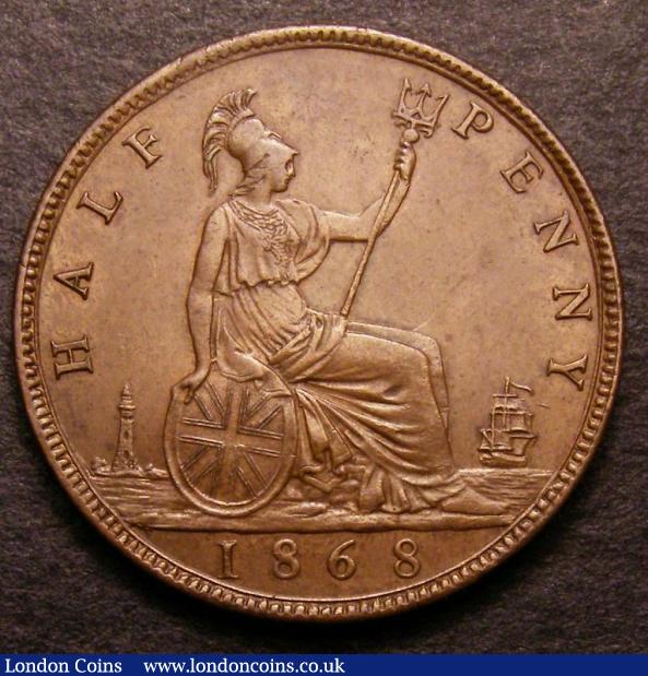 Halfpenny 1868 as Freeman 303 dies 7+G with 16 teeth date spacing from the 1 to the centre of the last 8 of the date CGS 65, Ex-KB Coins March 2001 : Certified Coins : Auction 142 : Lot 456