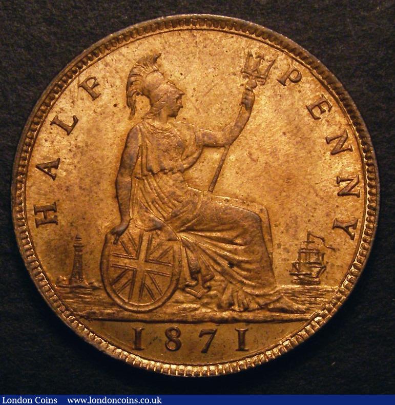 London Coins : A142 : Lot 461 : Halfpenny 1871 as Freeman 308 dies 7+G with 15 teeth date spacing CGS 80, Ex-Gregory Collection&...