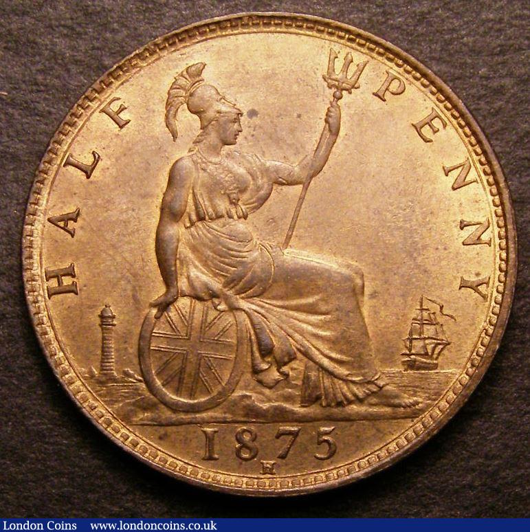 London Coins : A142 : Lot 481 : Halfpenny 1875H Freeman 323 dies 13+K* CGS 82, Ex-Baldwins Auction May 2011 Lot 678