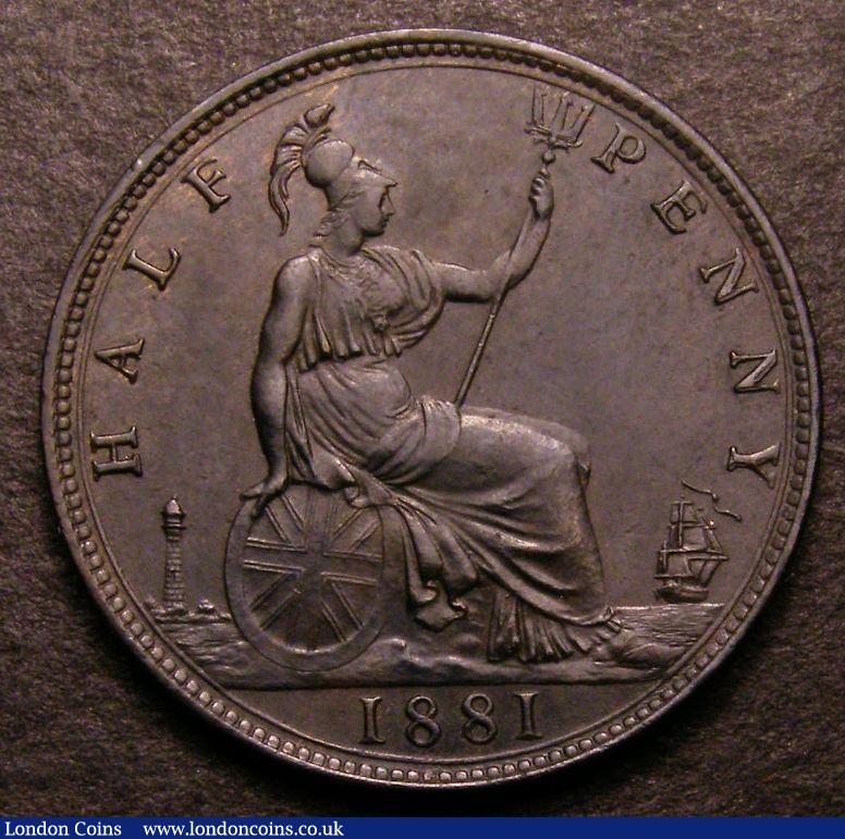 London Coins : A142 : Lot 501 : Halfpenny 1881 Freeman 343A dies 15*+O* CGS 65 we note there was no example in the Norweb or Andrew ...