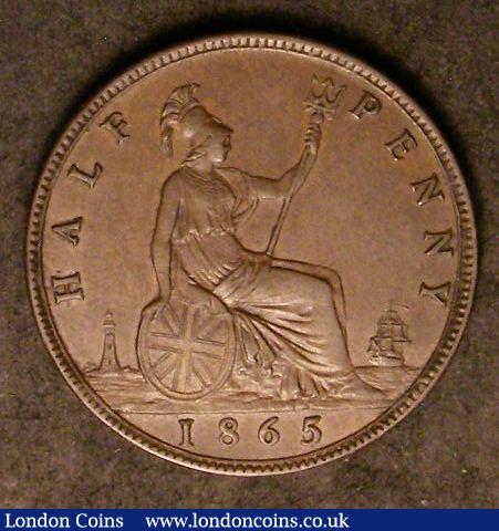 Halfpenny 1865 5 over 3 Freeman 297 dies 7+G GVF or better : Certified Coins : Auction 142 : Lot 536