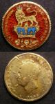 London Coins : A142 : Lot 1684 : Enamelled (2) Halfcrown 1817 Bull Head Reverse enamelled in 5 colours, in a pin brooch, Shil...
