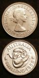 London Coins : A142 : Lot 841 : Australia (2) Florin 1958 Proof KM#60 nFDC with a few minor contact marks, Shilling 1958 Proof K...
