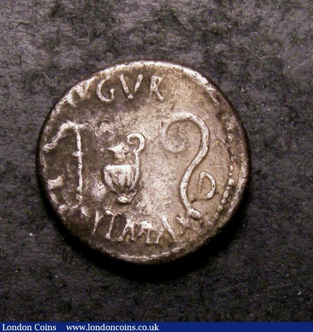 London Coins : A143 : Lot 1400 : Denarius Ar. Julius Caesar. C, 46 BC. Obv; COS TERT DICITER; Head of Ceres right. Rev; Emblems of Po...