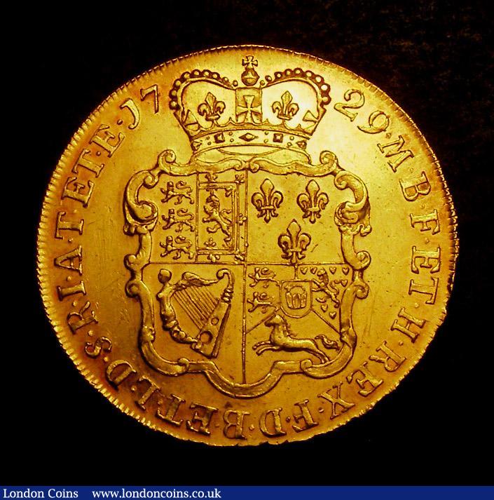 London Coins : A143 : Lot 1749 : Five Guineas 1729 EIC below bust S.3664 nVF/EF some light scuffing reverse fields hardly detract fro...