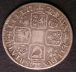 London Coins : A143 : Lot 2215 : Shilling 1721 21 over 19 Roses and Plumes in correct angles S.3645 VG Rare